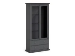 Venedig Vitrine 2 Portes Vitrées Et 2 Tiroirs, Gris Mat. -Deco.fr Soldes Boutique buffet 22086973