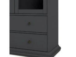 Venedig Vitrine 2 Portes Vitrées Et 2 Tiroirs, Gris Mat. -Deco.fr Soldes Boutique buffet 22086977