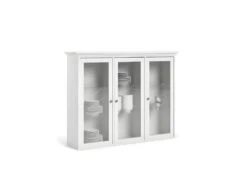 Venedig Vitrine Murale, 3 Portes Vitrées, Blanc. -Deco.fr Soldes Boutique buffet 22087091