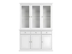 Venedig Vitrine 3 Portes, Largeur 143 Cm, Hauteur 204 Cm, Blanc.