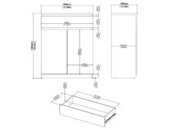 Nada Buffet 2 Portes Et 1 Tiroir, Noir Mat. -Deco.fr Soldes Boutique buffet 22087113