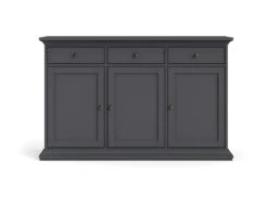 Venedig Buffet 3 Portes Et 3 Tiroirs, Gris Mat.