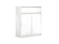 Nada Buffet 2 Portes Et 1 Tiroir, Blanc Brillant.