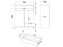 Nada Buffet 2 Portes Et 1 Tiroir, Blanc Brillant. -Deco.fr Soldes Boutique buffet 22087203