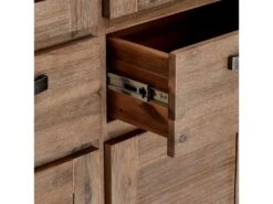 Alana Vitrine Avec 4 Portes Et 2 Tiroirs, En Bois D'acacia Teinté Brun. -Deco.fr Soldes Boutique buffet 22149721