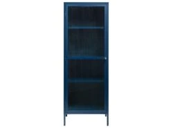 Bronco Armoire Vitrine 1 Porte Vitrée, Bleu.