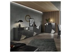 Buffet 4 Portes Laqué Gris Brillant - METRIA 6 Buffet 4 Portes Laqué Gris Brillant - METRIA -Deco.fr Soldes Boutique buffet 22208691