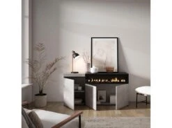 Buffet Salon Et Cuisine, 150x75x35cm, 3 Portes, Cheminée électrique, Ciment 11 Buffet Salon Et Cuisine, 150x75x35cm, 3 Portes, Cheminée électrique, Ciment -Deco.fr Soldes Boutique buffet 22218035