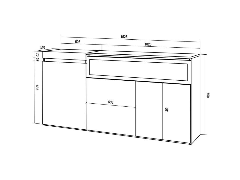 Buffet Salon Et Cuisine, 150x75x35cm, 3 Portes, Cheminée électrique, Ciment 5 Buffet Salon Et Cuisine, 150x75x35cm, 3 Portes, Cheminée électrique, Ciment – Image 5