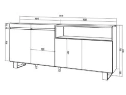 Buffet Salon Et Cuisine, 200x87x35cm, 4 Portes, Design Industriel, Ciment 12 Buffet Salon Et Cuisine, 200x87x35cm, 4 Portes, Design Industriel, Ciment -Deco.fr Soldes Boutique buffet 22226923