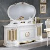 Bahut 4 Portes Battantes + Miroir Blanc/Or - ADELE 10 Bahut 4 Portes Battantes + Miroir Blanc/Or - ADELE -Deco.fr Soldes Boutique buffet 22365721