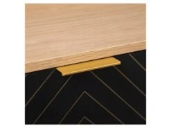 LINE Buffet - Papier Imitation Bois Et Imprimé - 2 Portes - L 90 X P 40 X H 80 Cm -Deco.fr Soldes Boutique buffet 22415865