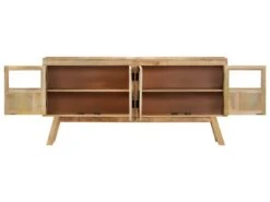 Buffet Marron Et Noir 160x30x76 Cm Bois Massif De Manguier -Deco.fr Soldes Boutique buffet 22561541