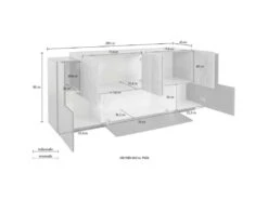 Placard Dbaian, Buffet De Cuisine Avec 5 Portes Et 2 Tiroirs, Buffet De Salon, Buffet De Cuisine, 100% Made In Italy, Cm 220x45h86, Anthracite Et Érable -Deco.fr Soldes Boutique buffet 22779863