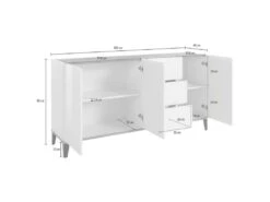 Placard Dlong, Buffet De Cuisine Avec 3 Portes Et 3 Tiroirs, Buffet De Salon, 100% Made In Italy, Cm 160x40h82, Ardoise Et Érable 7 Placard Dlong, Buffet De Cuisine Avec 3 Portes Et 3 Tiroirs, Buffet De Salon, 100% Made In Italy, Cm 160x40h82, Ardoise Et Érable -Deco.fr Soldes Boutique buffet 22846543