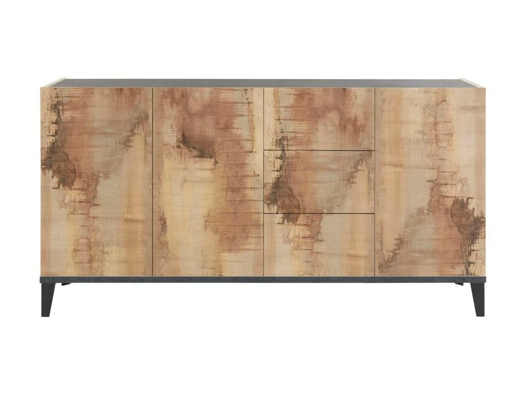 Placard Dlong, Buffet De Cuisine Avec 3 Portes Et 3 Tiroirs, Buffet De Salon, 100% Made In Italy, Cm 160x40h82, Ardoise Et Érable 4 Placard Dlong, Buffet De Cuisine Avec 3 Portes Et 3 Tiroirs, Buffet De Salon, 100% Made In Italy, Cm 160x40h82, Ardoise Et Érable – Image 4