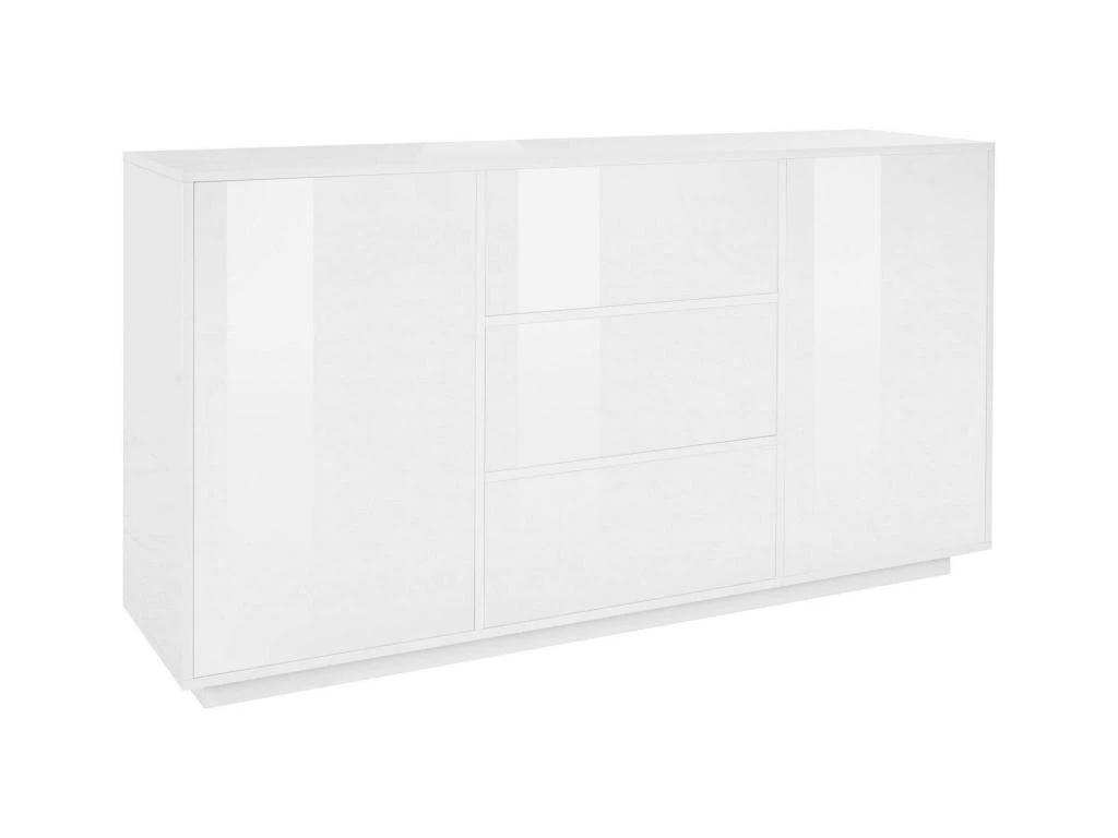 Placard Dmorac, Buffet De Cuisine Avec 2 Portes Et 3 Tiroirs, Buffet De Salon, 100% Made In Italy, Cm 160x41h86, Blanc Brillant 1 Placard Dmorac, Buffet De Cuisine Avec 2 Portes Et 3 Tiroirs, Buffet De Salon, 100% Made In Italy, Cm 160x41h86, Blanc Brillant