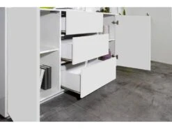 Placard Dmorac, Buffet De Cuisine Avec 2 Portes Et 3 Tiroirs, Buffet De Salon, 100% Made In Italy, Cm 160x41h86, Blanc Brillant 8 Placard Dmorac, Buffet De Cuisine Avec 2 Portes Et 3 Tiroirs, Buffet De Salon, 100% Made In Italy, Cm 160x41h86, Blanc Brillant -Deco.fr Soldes Boutique buffet 22846669