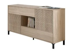 Buffet Haut Dndo, Buffet Moderne à 2 Portes, Buffet Du Salon, Meuble TV, Buffet Avec Pieds Pour Salon, 151x41h80 Cm, Chêne -Deco.fr Soldes Boutique buffet 22847361