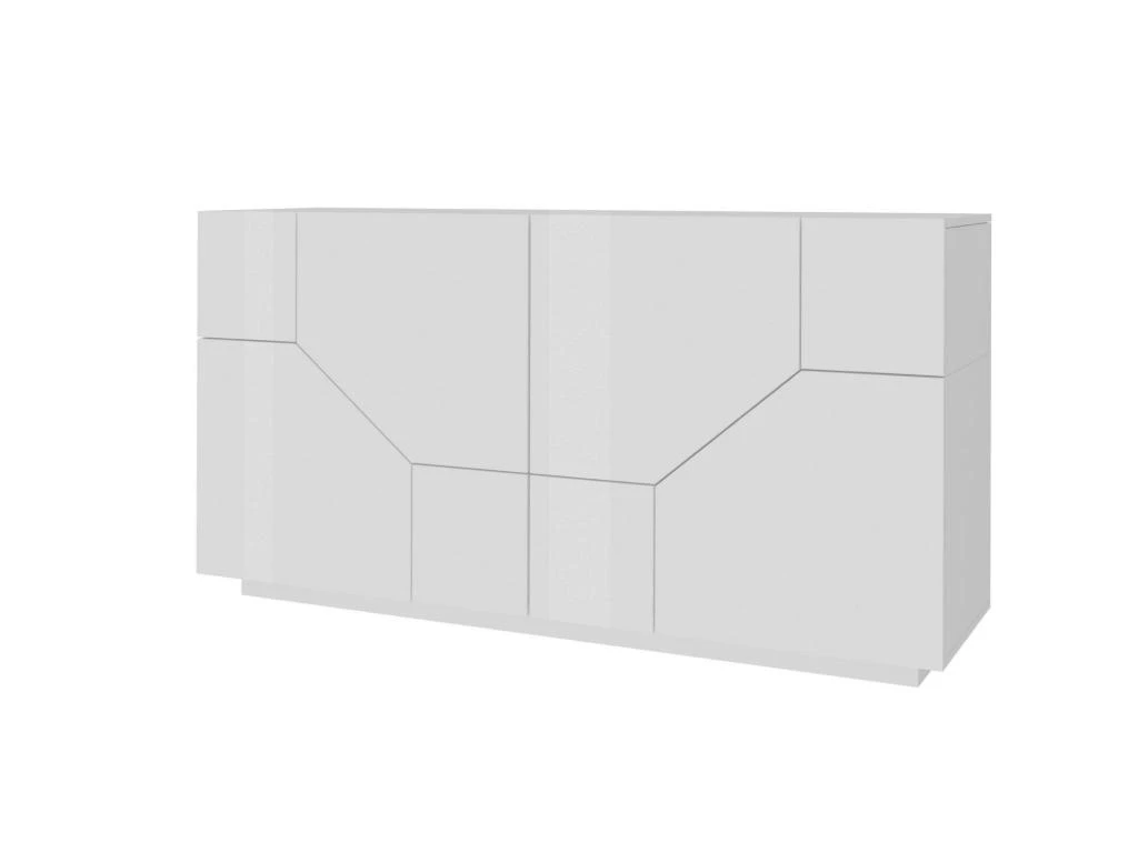 Placard Dmeron, Buffet De Cuisine à 4 Portes, Buffet De Salon, 100% Made In Italy, Cm 200x43h86, Blanc Brillant 4 Placard Dmeron, Buffet De Cuisine à 4 Portes, Buffet De Salon, 100% Made In Italy, Cm 200x43h86, Blanc Brillant – Image 4