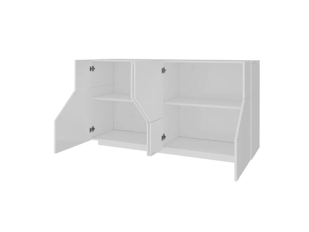 Placard Dmeron, Buffet De Cuisine à 4 Portes, Buffet De Salon, 100% Made In Italy, Cm 200x43h86, Blanc Brillant 5 Placard Dmeron, Buffet De Cuisine à 4 Portes, Buffet De Salon, 100% Made In Italy, Cm 200x43h86, Blanc Brillant – Image 5