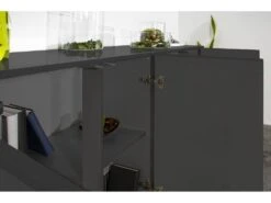 Placard Dnande, Buffet De Cuisine à 4 Portes, Buffet De Salon, 100% Made In Italy, Cm 180x41h86, Anthracite Brillant 8 Placard Dnande, Buffet De Cuisine à 4 Portes, Buffet De Salon, 100% Made In Italy, Cm 180x41h86, Anthracite Brillant -Deco.fr Soldes Boutique buffet 22848307