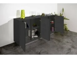 Placard Dnande, Buffet De Cuisine à 4 Portes, Buffet De Salon, 100% Made In Italy, Cm 180x41h86, Anthracite Brillant 9 Placard Dnande, Buffet De Cuisine à 4 Portes, Buffet De Salon, 100% Made In Italy, Cm 180x41h86, Anthracite Brillant -Deco.fr Soldes Boutique buffet 22848309