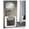 Meuble D'entrée Bois Blanc/Chêne Clair + Miroir - NEEMA -Deco.fr Soldes Boutique buffet 22993473
