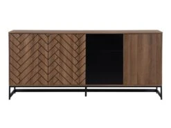 Buffet 3 Portes Et 3 Tiroirs - MDF - Naturel Et Noir - CARATANA -Deco.fr Soldes Boutique buffet 2781969
