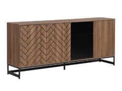 Buffet 3 Portes Et 3 Tiroirs - MDF - Naturel Et Noir - CARATANA -Deco.fr Soldes Boutique buffet 2781993