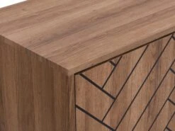 Buffet 3 Portes Et 3 Tiroirs - MDF - Naturel Et Noir - CARATANA -Deco.fr Soldes Boutique buffet 2782011