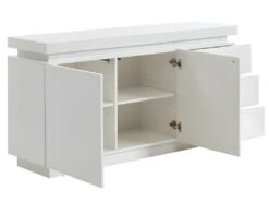 Buffet EMERSON II - LEDs - 2 Portes & 3 Tiroirs - MDF Laqué Blanc -Deco.fr Soldes Boutique buffet 379917