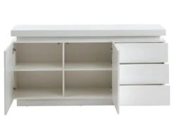 Buffet EMERSON II - LEDs - 2 Portes & 3 Tiroirs - MDF Laqué Blanc -Deco.fr Soldes Boutique buffet 379921