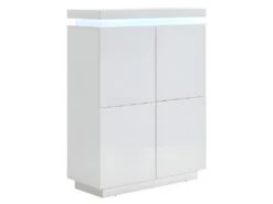Buffet Haut EMERSON II - 4 Portes - MDF Laqué Blanc - LEDs -Deco.fr Soldes Boutique buffet 380307