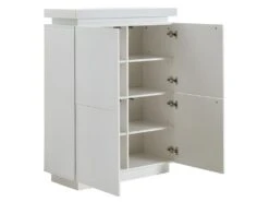 Buffet Haut EMERSON II - 4 Portes - MDF Laqué Blanc - LEDs -Deco.fr Soldes Boutique buffet 380309