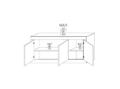 Buffet COMETE - 3 Portes - Blanc Laqué -Deco.fr Soldes Boutique buffet 381519