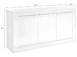 Buffet COMETE - 3 Portes - Blanc Laqué -Deco.fr Soldes Boutique buffet 381521