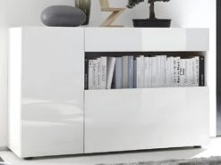 Buffet ALTAIR - 2 Portes & 1 Tiroir - Coloris : Blanc Laqué 13 Buffet ALTAIR - 2 Portes & 1 Tiroir - Coloris : Blanc Laqué -Deco.fr Soldes Boutique buffet 381817