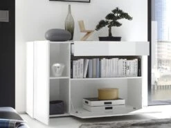 Buffet ALTAIR - 2 Portes & 1 Tiroir - Coloris : Blanc Laqué 12 Buffet ALTAIR - 2 Portes & 1 Tiroir - Coloris : Blanc Laqué -Deco.fr Soldes Boutique buffet 381819