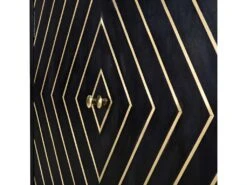 Buffet Art Déco PRISMIN - 3 Tiroirs & 2 Portes - Bois De Manguier Et Métal - Noir Et Doré -Deco.fr Soldes Boutique buffet 387481