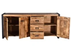 Buffet HARLEM - 3 Portes Et 3 Tiroirs - Bois De Manguier & Métal 13 Buffet HARLEM - 3 Portes Et 3 Tiroirs - Bois De Manguier & Métal -Deco.fr Soldes Boutique buffet 392811