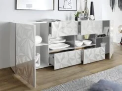 Buffet ERIS - 2 Portes & 4 Tiroirs - Blanc Laqué 7 Buffet ERIS - 2 Portes & 4 Tiroirs - Blanc Laqué -Deco.fr Soldes Boutique buffet 395767