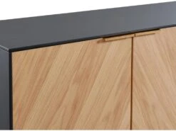 Buffet - 4 Portes - MDF Et Métal - Coloris : Naturel Clair Et Noir - LOBNA -Deco.fr Soldes Boutique buffet 4004833