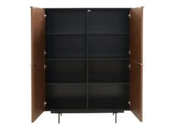 Buffet Haut Avec 4 Portes En MDF Et Métal - Coloris : Naturel Foncé Et Noir - LOBNA -Deco.fr Soldes Boutique buffet 4005151