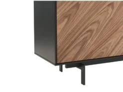 Buffet Haut Avec 4 Portes En MDF Et Métal - Coloris : Naturel Foncé Et Noir - LOBNA -Deco.fr Soldes Boutique buffet 4005155