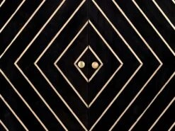 Buffet Art Déco PRISMIN - 2 Portes - Bois De Manguier Et Métal - Noir Et Doré -Deco.fr Soldes Boutique buffet 406493