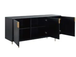 Buffet - 3 Portes - MDF Et Métal - Coloris : Noir Et Doré - LIKANA -Deco.fr Soldes Boutique buffet 4157633