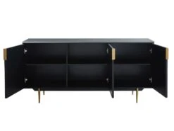 Buffet - 3 Portes - MDF Et Métal - Coloris : Noir Et Doré - LIKANA -Deco.fr Soldes Boutique buffet 4157637