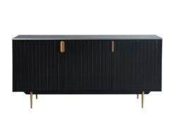 Buffet - 3 Portes - MDF Et Métal - Coloris : Noir Et Doré - LIKANA -Deco.fr Soldes Boutique buffet 4157639