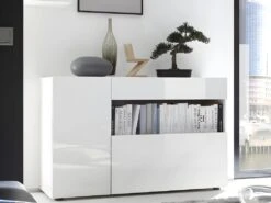 Buffet ALTAIR - 2 Portes & 1 Tiroir - Coloris : Blanc Laqué 17 Buffet ALTAIR - 2 Portes & 1 Tiroir - Coloris : Blanc Laqué -Deco.fr Soldes Boutique buffet 418235